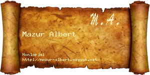 Mazur Albert névjegykártya